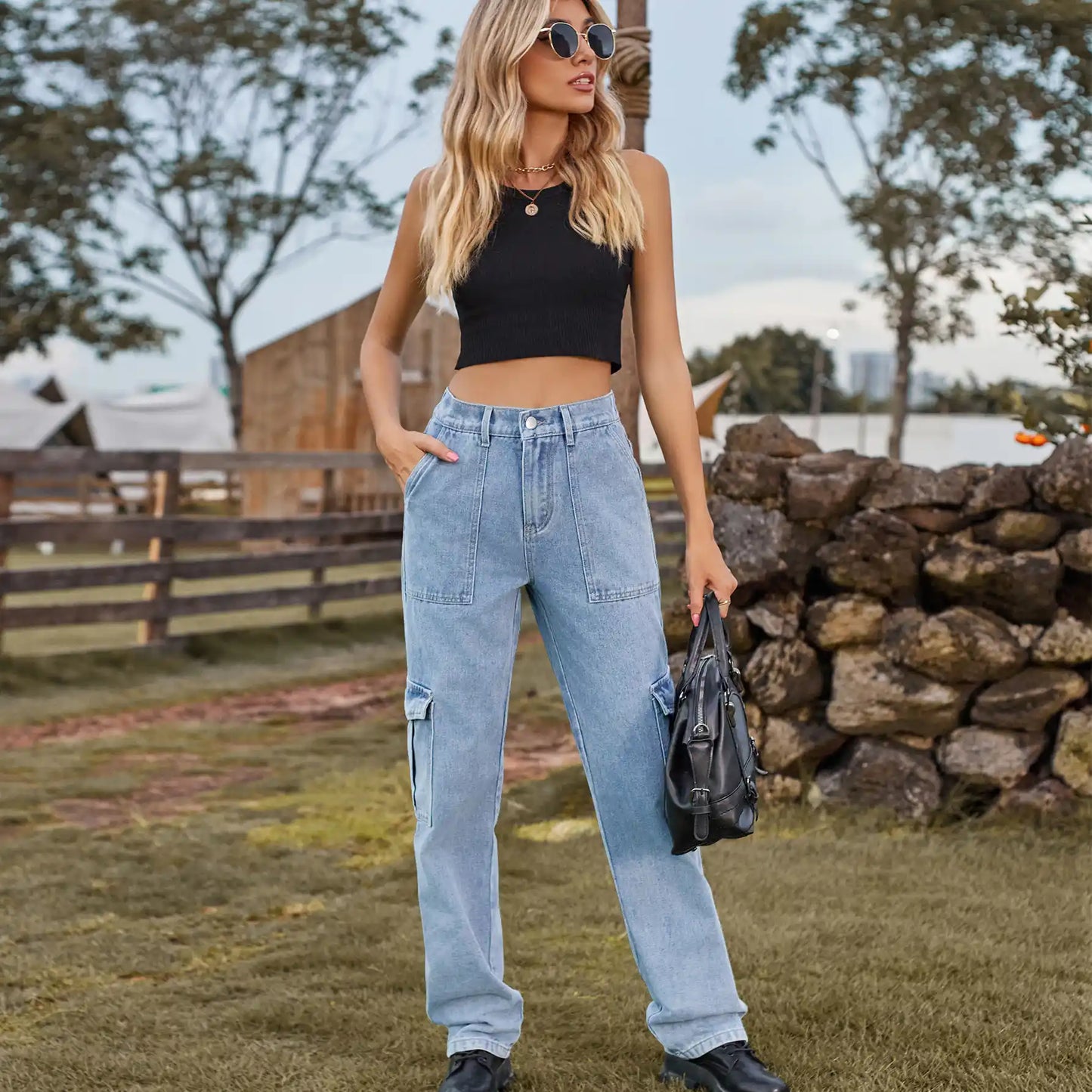 Semi-elastic Denim Work Wear Casual Jeans Pants