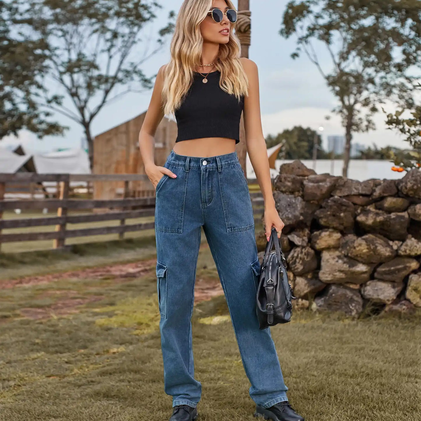 Semi-elastic Denim Work Wear Casual Jeans Pants