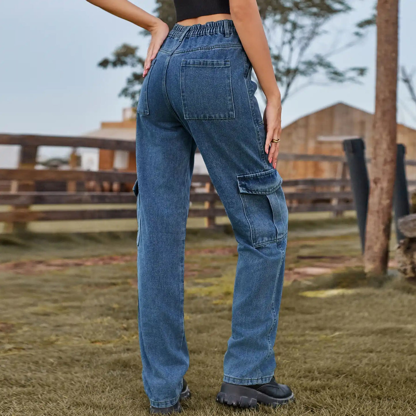Semi-elastic Denim Work Wear Casual Jeans Pants