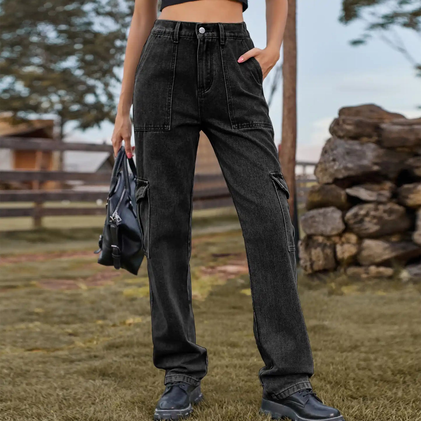 Semi-elastic Denim Work Wear Casual Jeans Pants