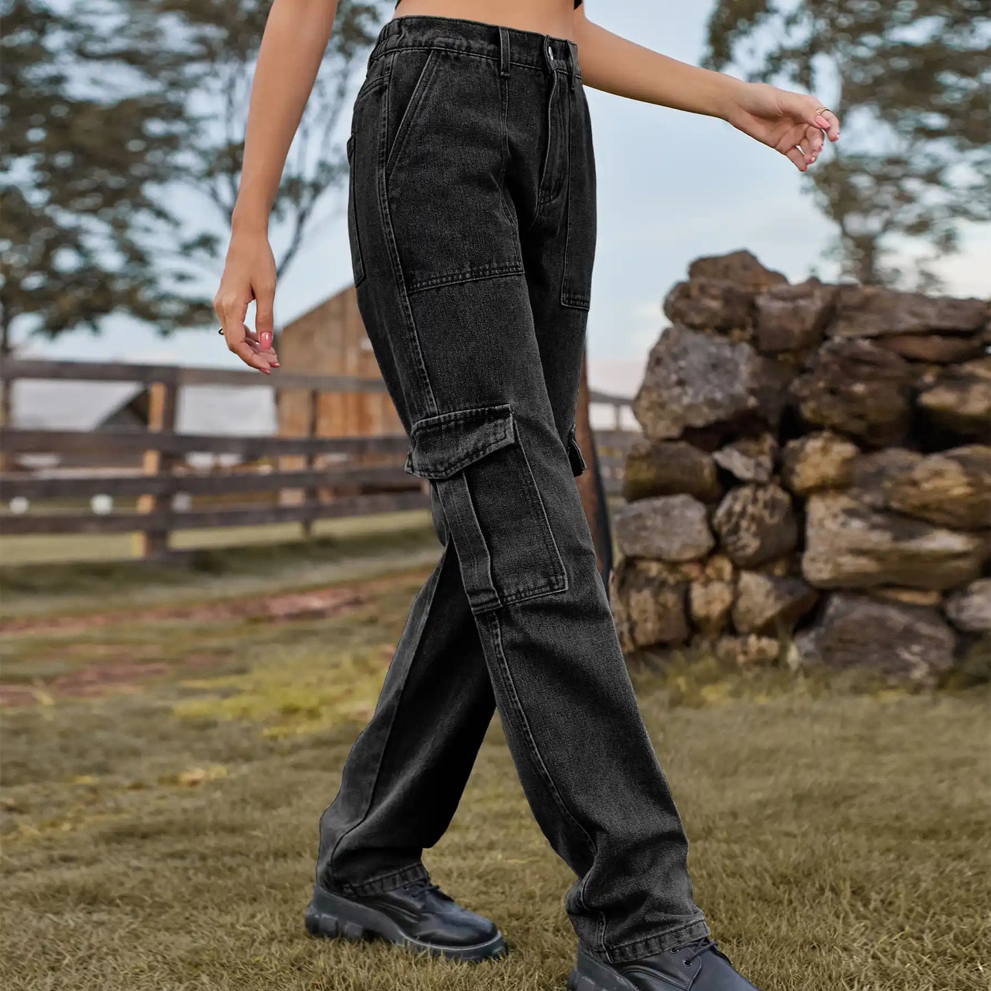 Semi-elastic Denim Work Wear Casual Jeans Pants