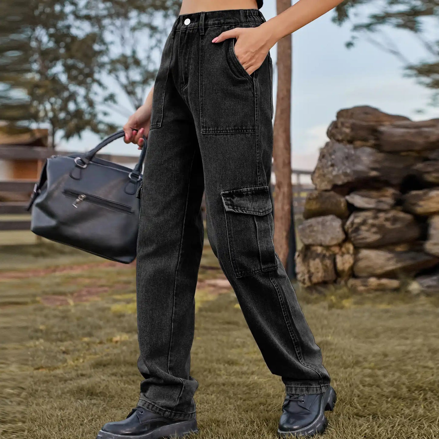 Semi-elastic Denim Work Wear Casual Jeans Pants