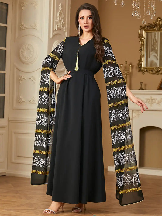 4231 Dubai Robe Ultra Long Sleeve Embroidered Arabic Dress
