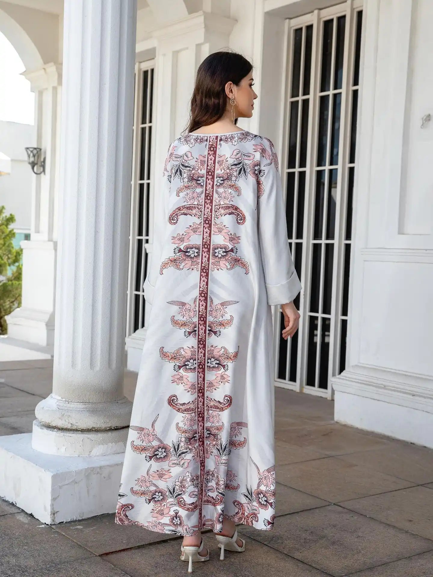 SW1111 Kaftan Diamond Printed Robe dress