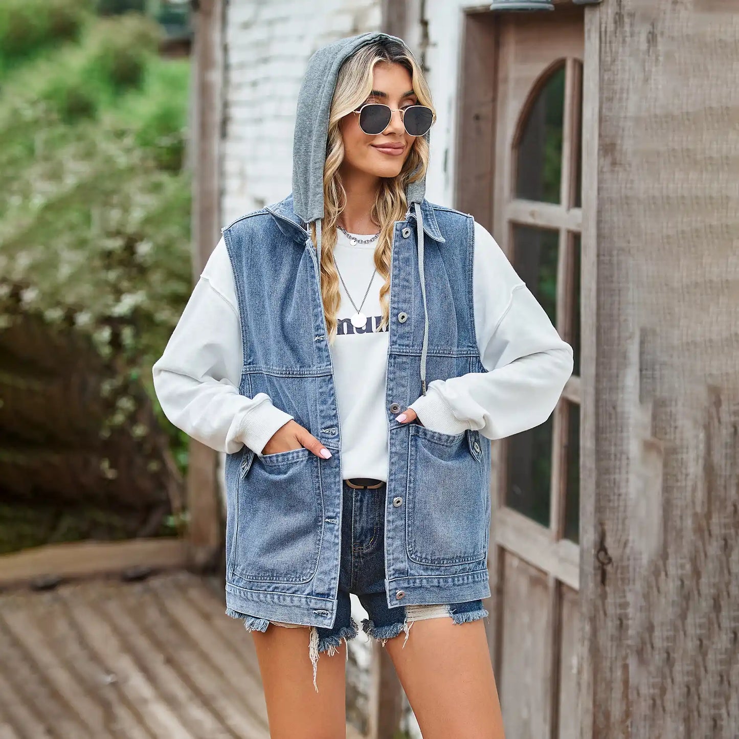 Loose Denim Vest Waistcoat
