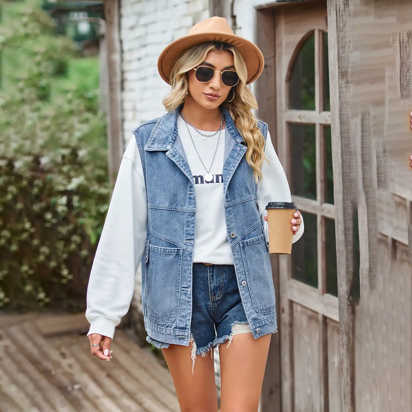 Loose Denim Vest Waistcoat