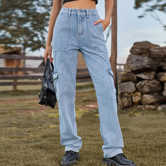 Semi-elastic Denim Work Wear Casual Jeans Pants