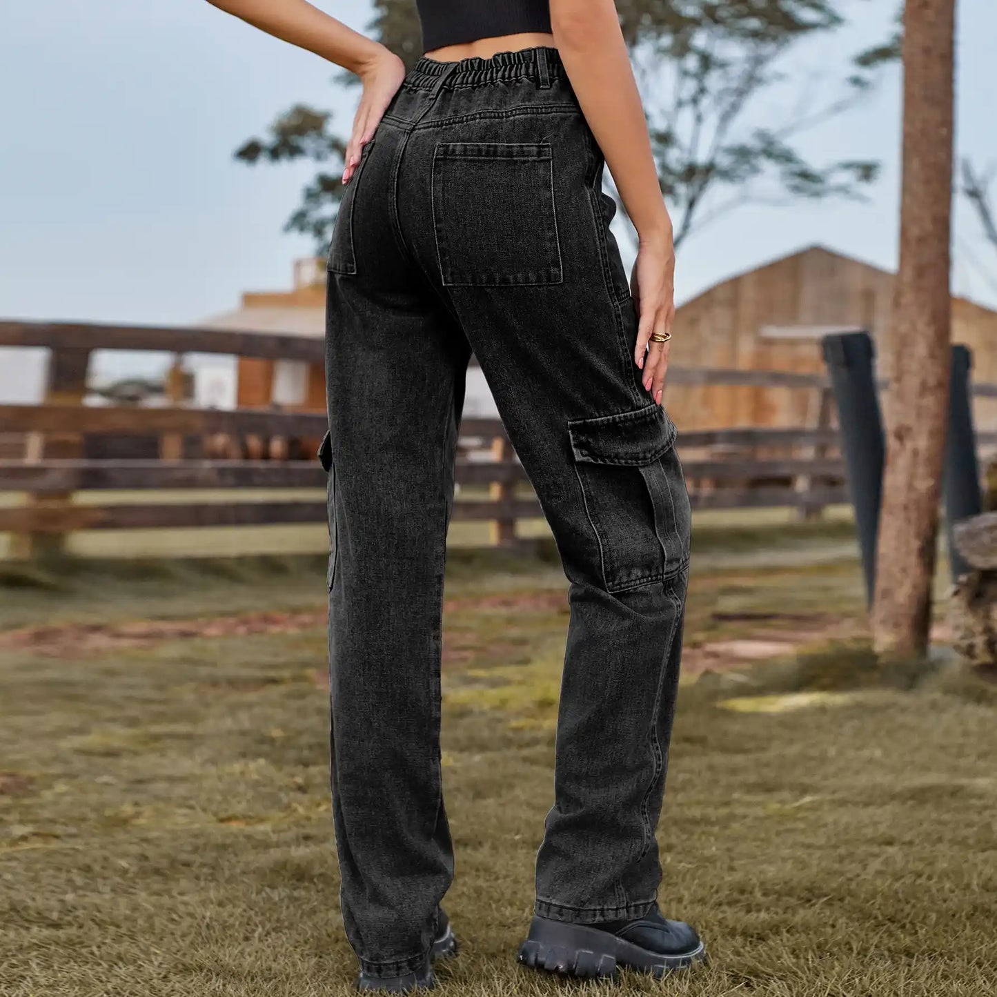 Semi-elastic Denim Work Wear Casual Jeans Pants