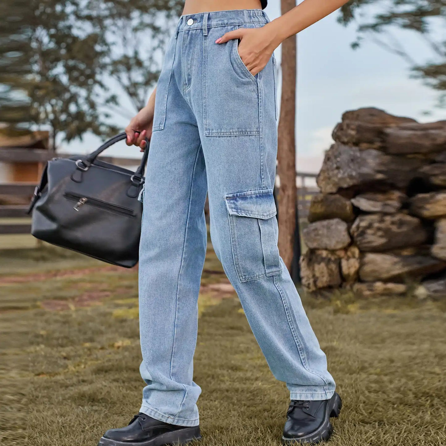 Semi-elastic Denim Work Wear Casual Jeans Pants