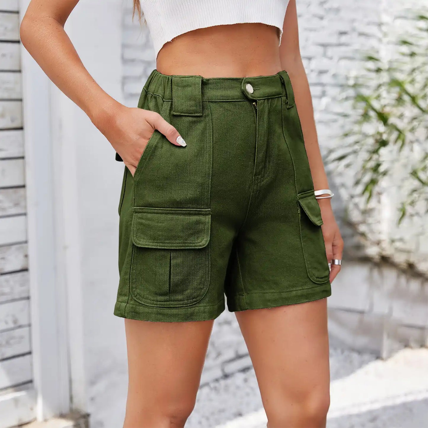 Trend Elastic Denim Shorts