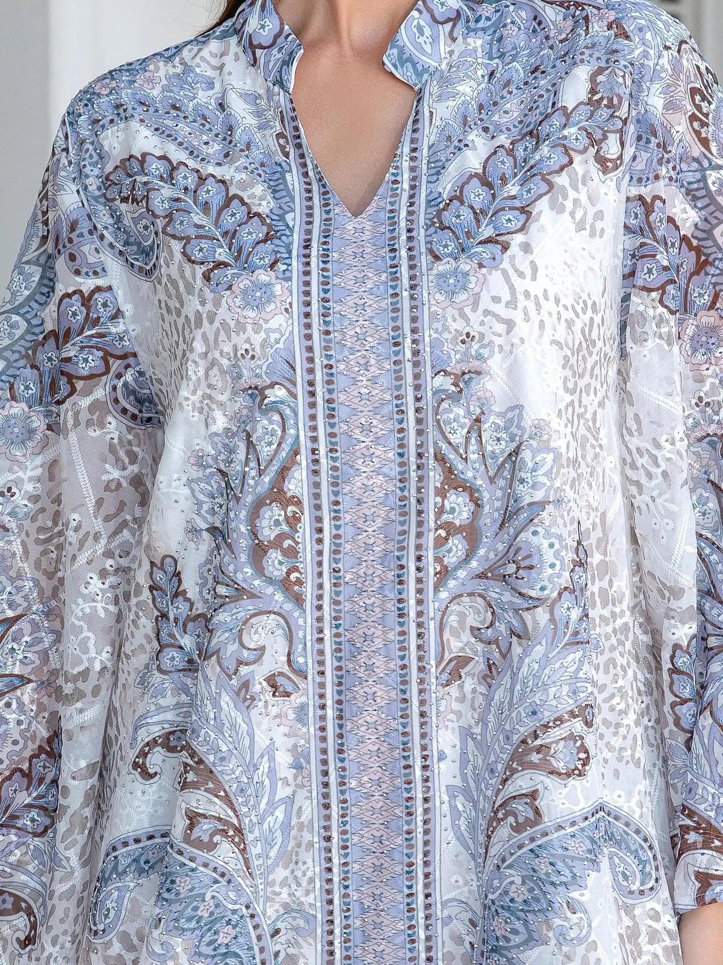 241111 Abayas Robe Embroidery Print Diamonded Dress