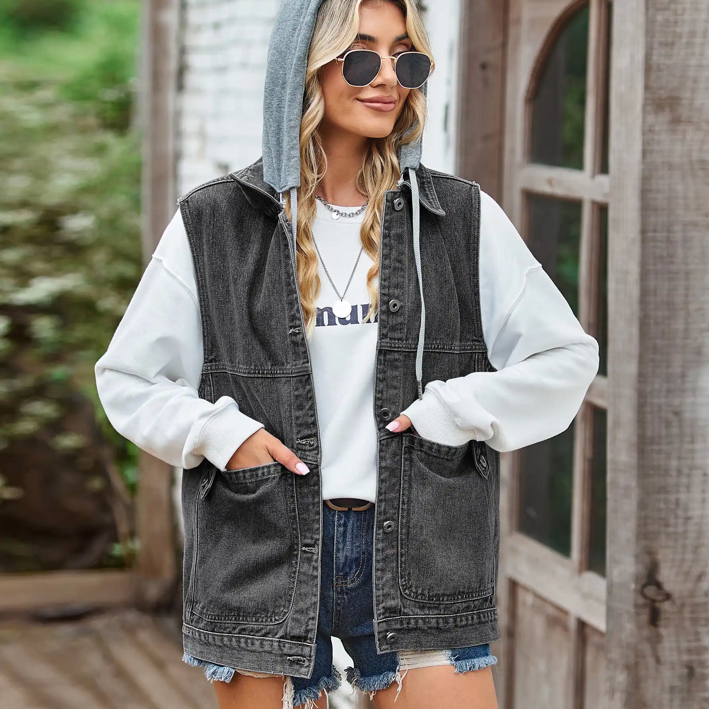 Loose Denim Vest Waistcoat
