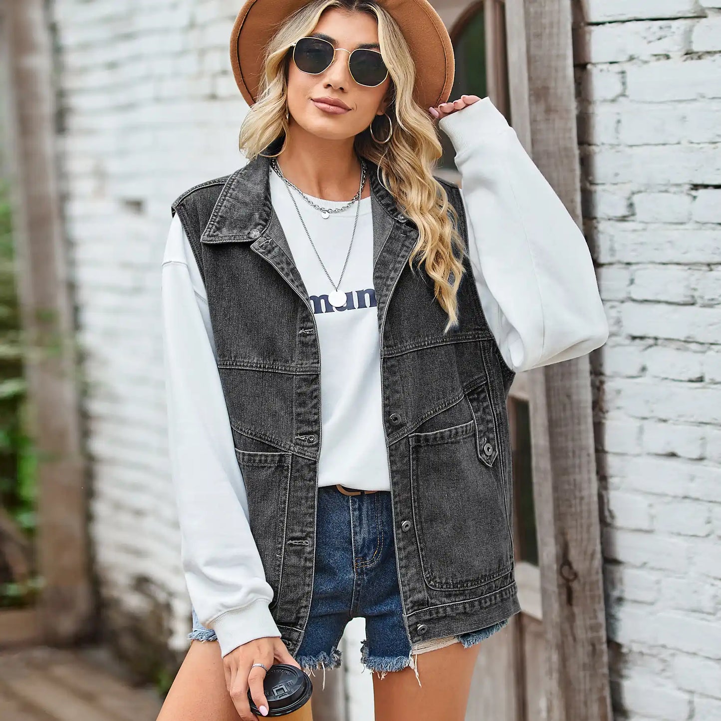 Loose Denim Vest Waistcoat
