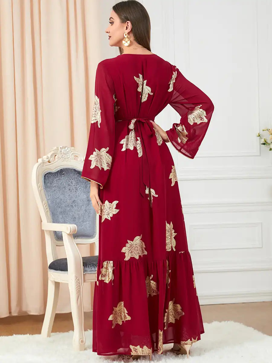 3203 Moroccan Clothing Women's Muslim Abaya Four Seasons Dress
