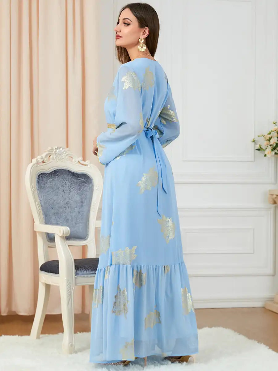 3203 Moroccan Clothing Women's Muslim Abaya Four Seasons Dress