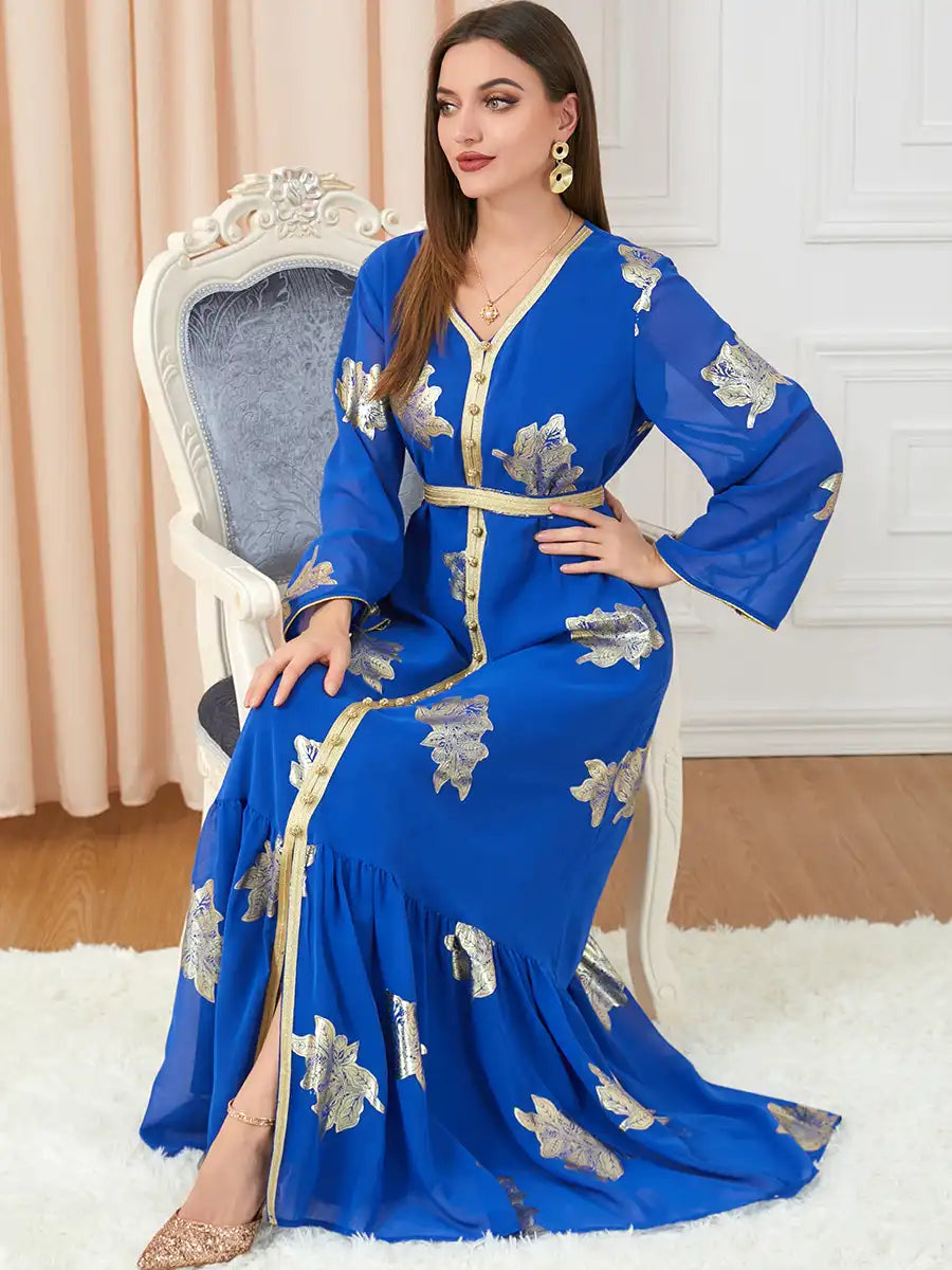 3203 Moroccan Clothing Women's Muslim Abaya Four Seasons Dress