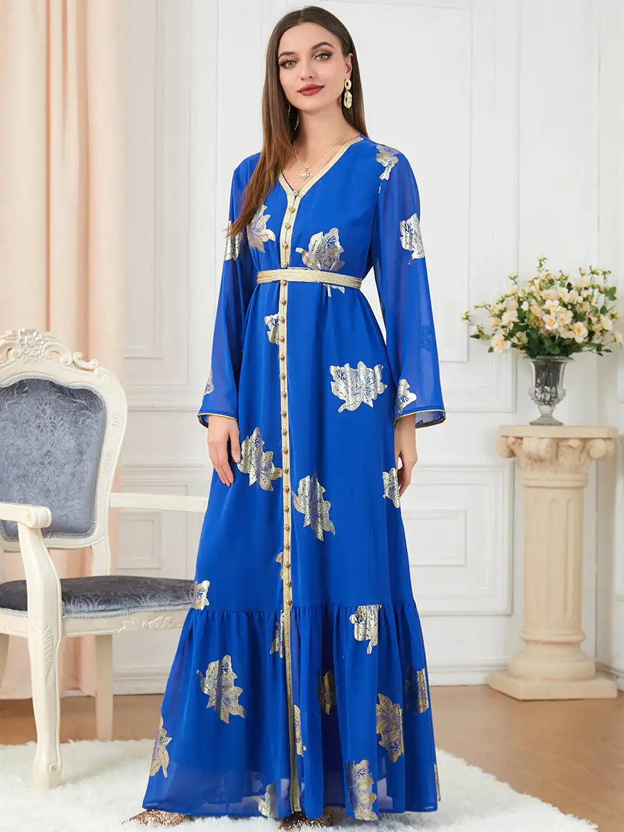 3203 Moroccan Clothing Women's Muslim Abaya Four Seasons Dress