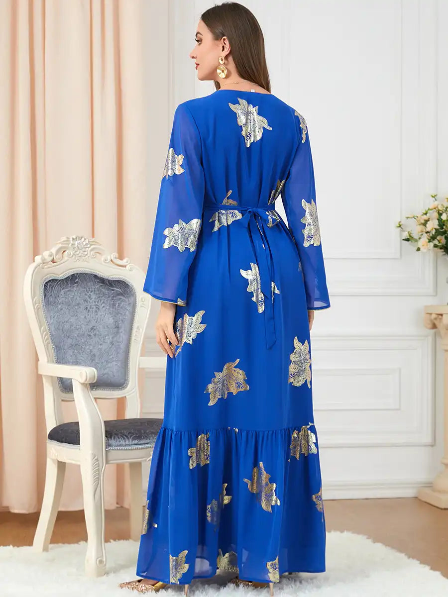 3203 Moroccan Clothing Women's Muslim Abaya Four Seasons Dress