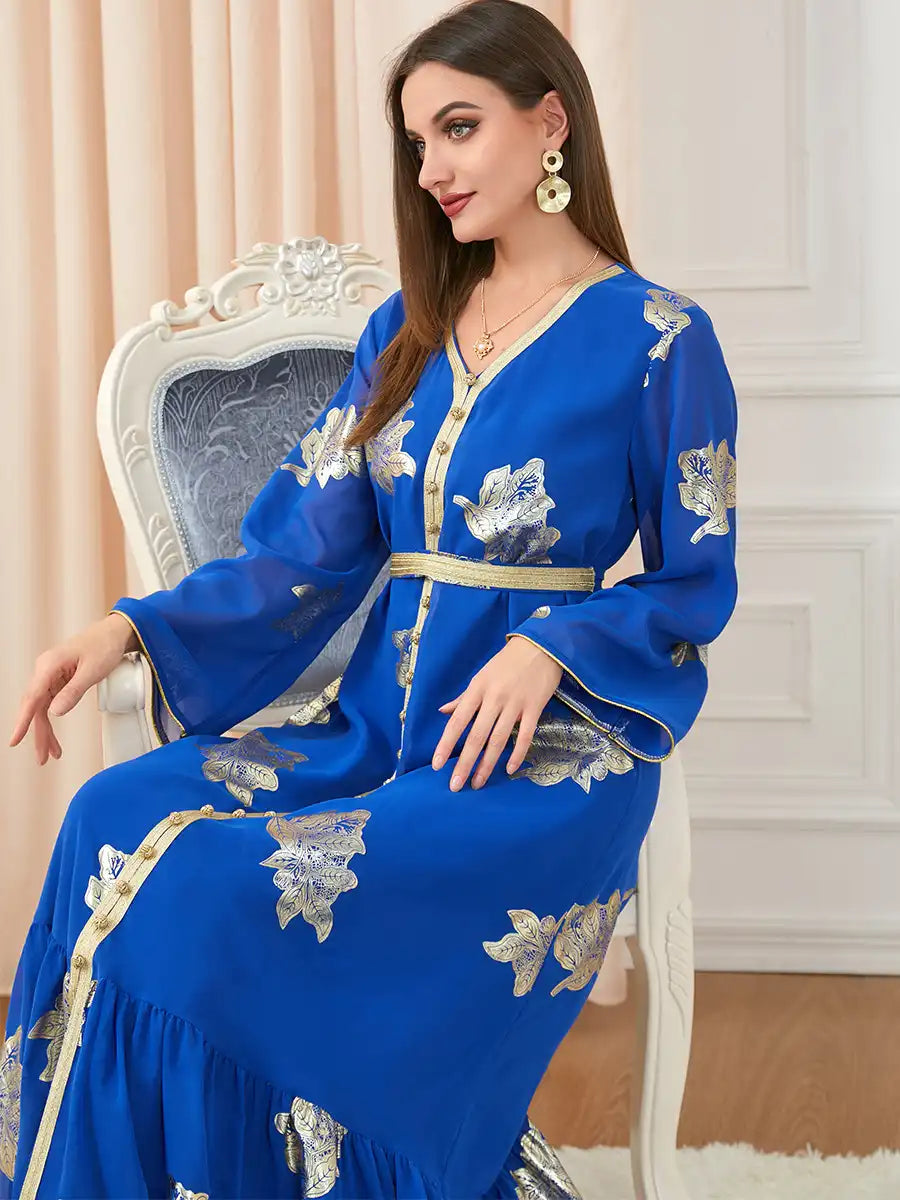 3203 Moroccan Clothing Women's Muslim Abaya Four Seasons Dress