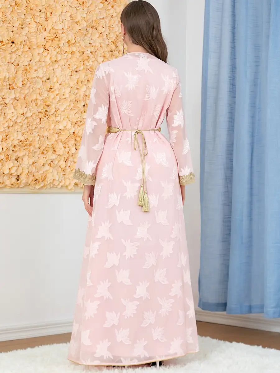 3213 Arab Abaya Women's Moroccan Two-piece Dress
