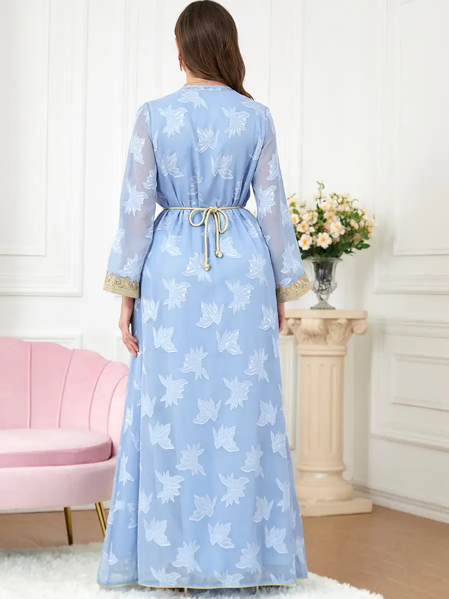 3213 Arab Abaya Women's Moroccan Two-piece Dress