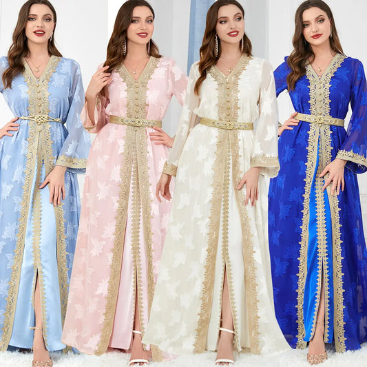 3213 Arab Abaya Women's Moroccan Two-piece Dress