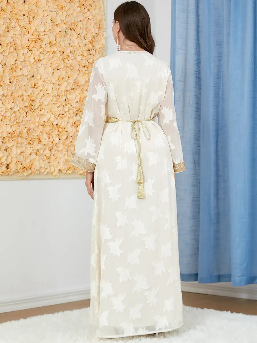 3213 Arab Abaya Women's Moroccan Two-piece Dress
