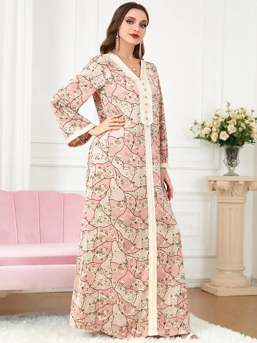 3220 Arab Robe Women's Printed Dress