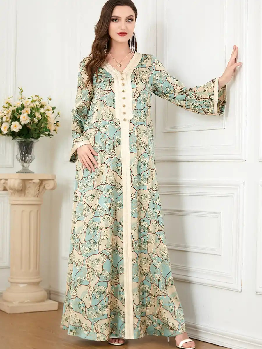 3220 Arab Robe Women's Printed Dress