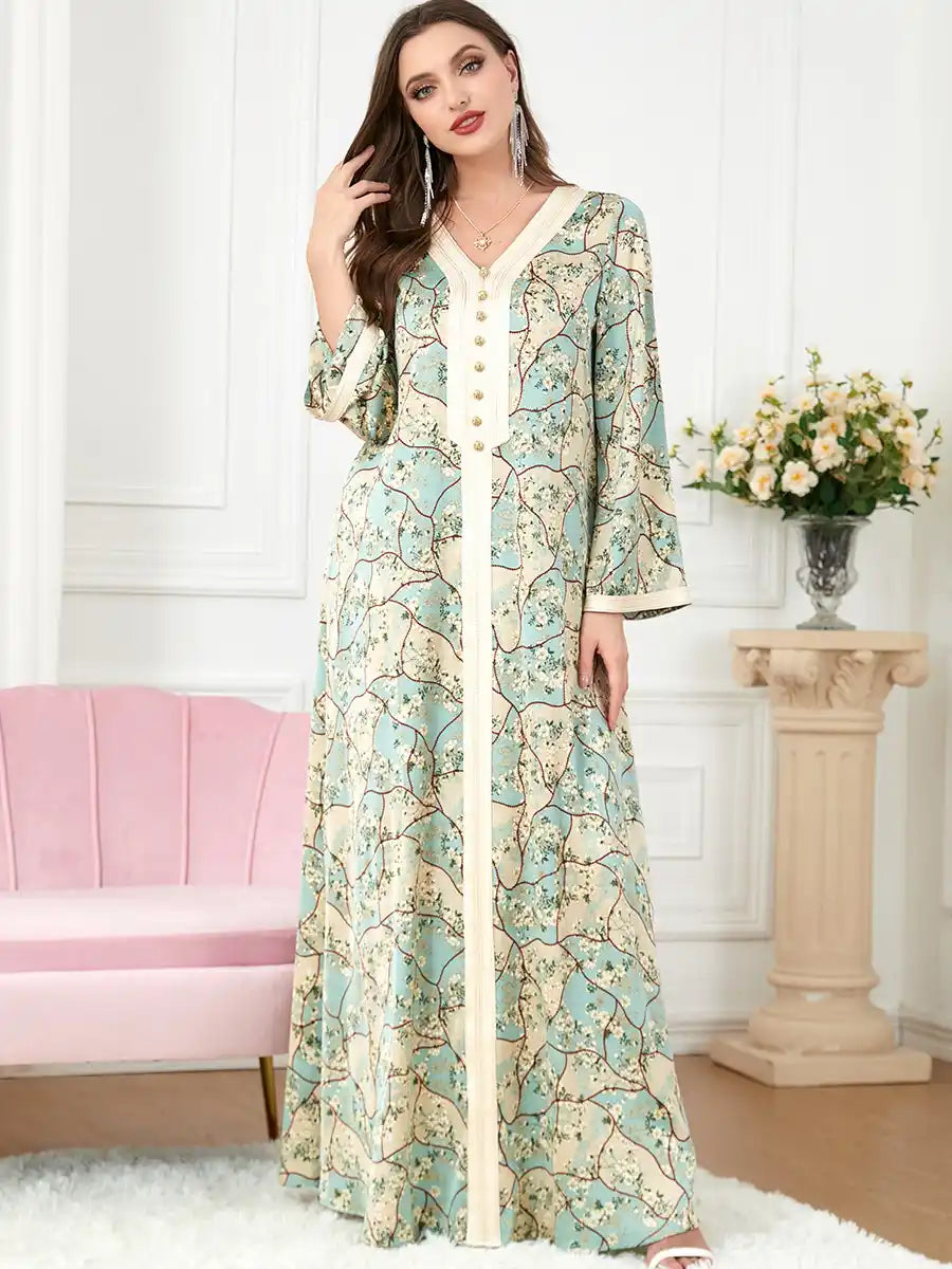 3220 Arab Robe Women's Printed Dress