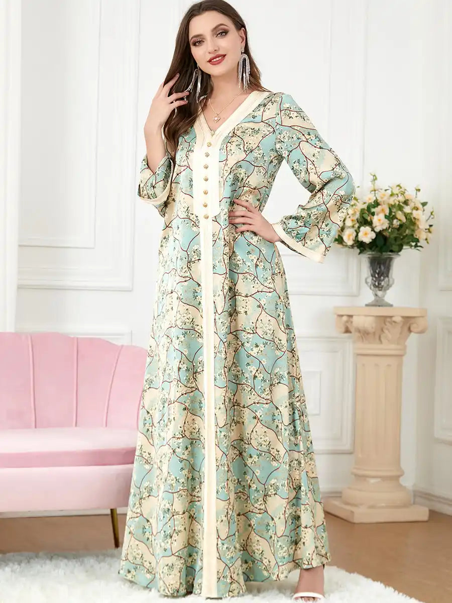 3220 Arab Robe Women's Printed Dress