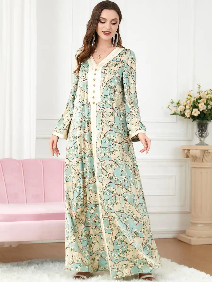 3220 Arab Robe Women's Printed Dress