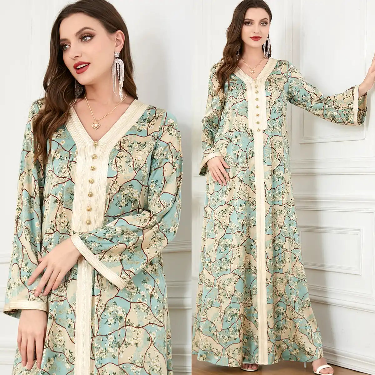 3220 Arab Robe Women's Printed Dress
