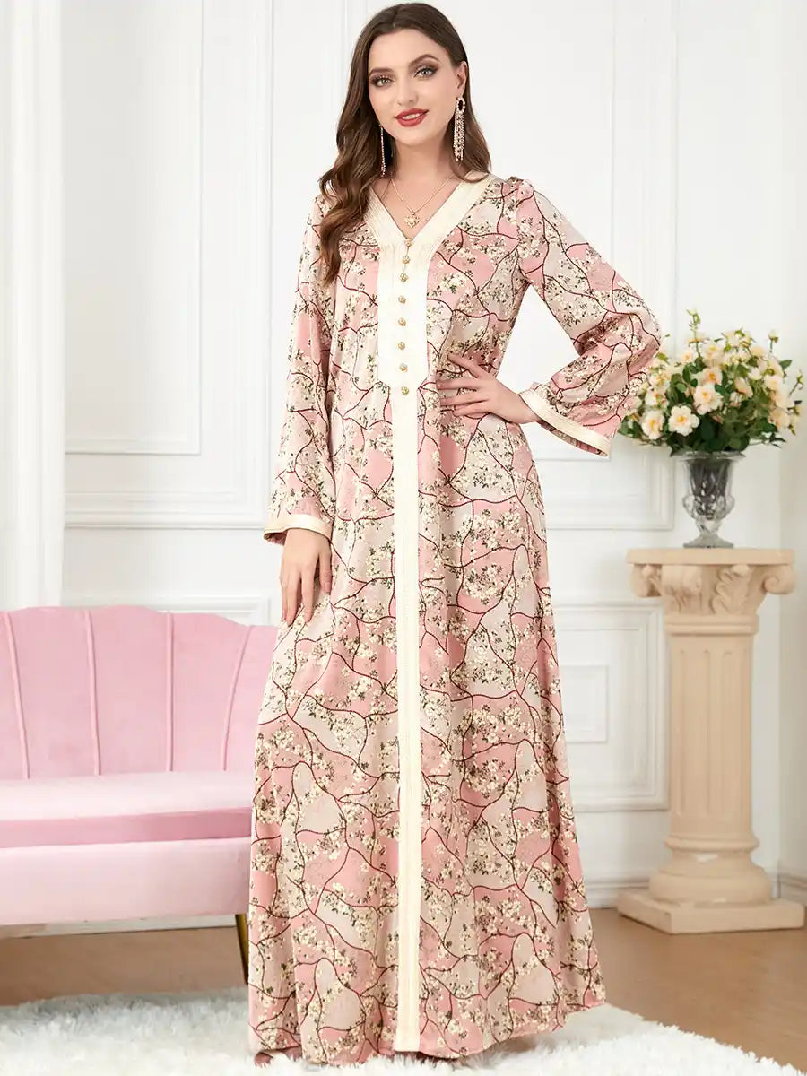 3220 Arab Robe Women's Printed Dress