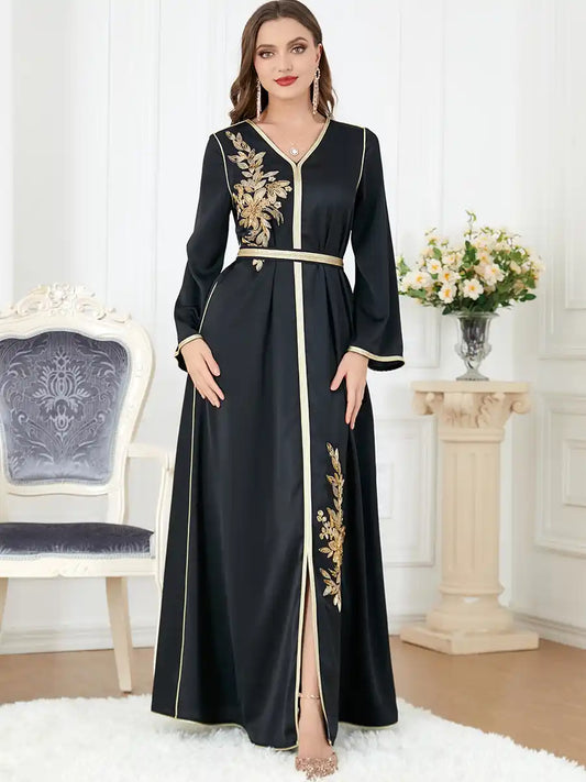 3277 Abaya Women's Arabic Clothing Slit Dress