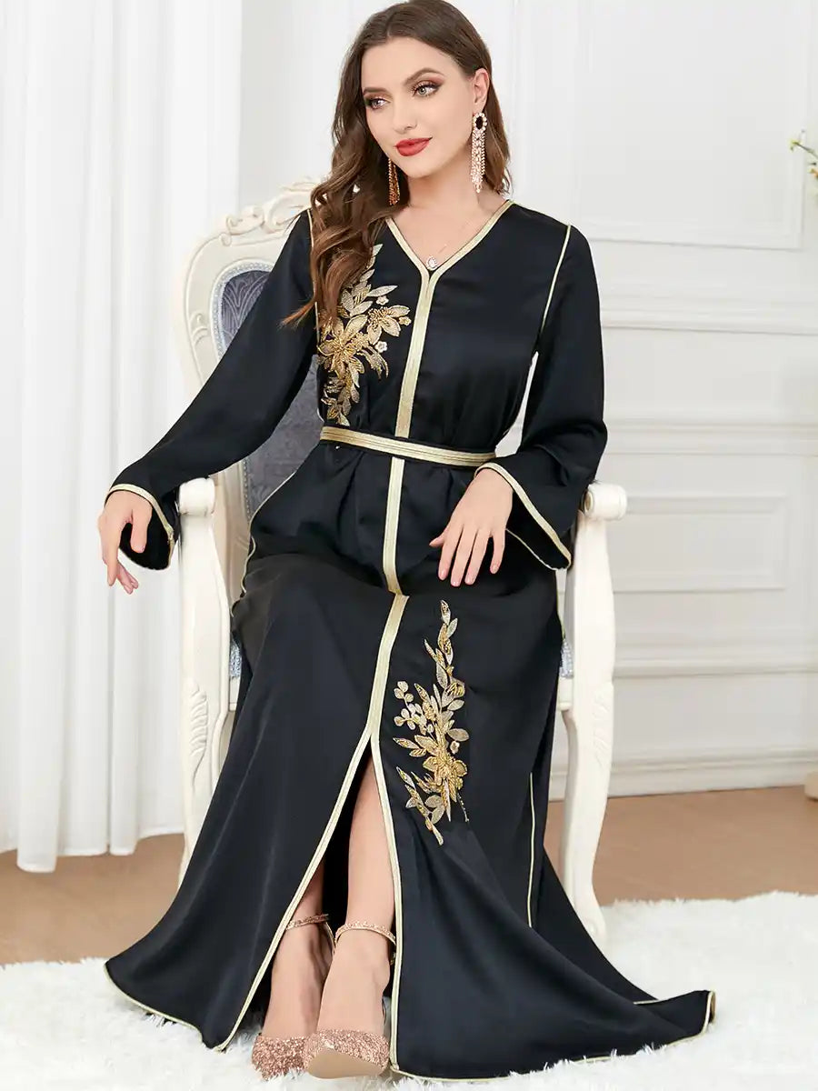 3277 Abaya Women's Arabic Clothing Slit Dress