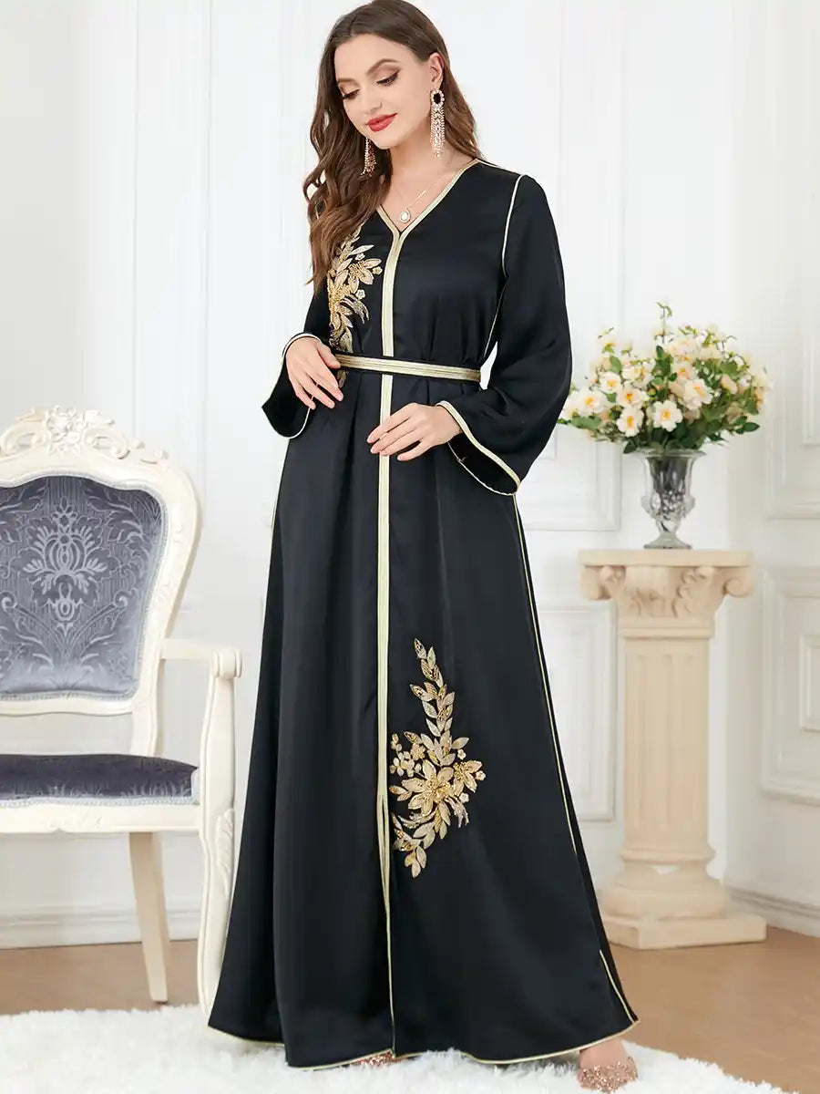 3277 Abaya Women's Arabic Clothing Slit Dress