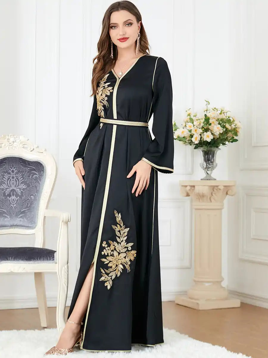 3277 Abaya Women's Arabic Clothing Slit Dress