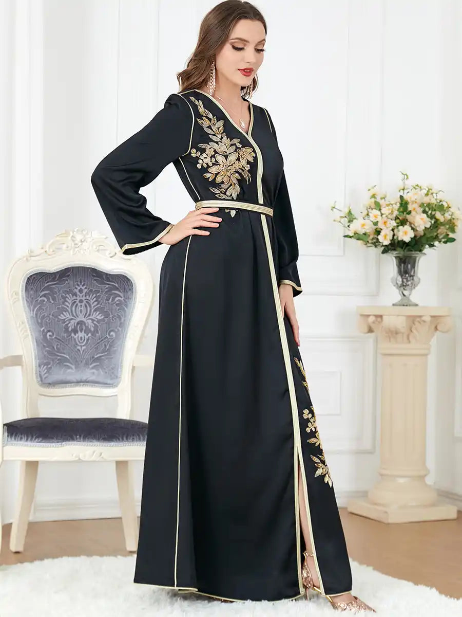 3277 Abaya Women's Arabic Clothing Slit Dress