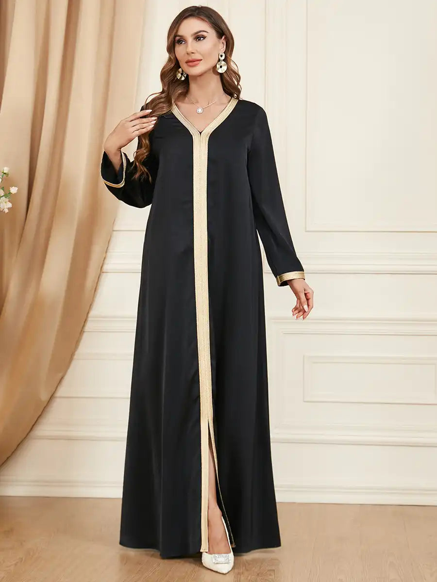 3371 Muslim robe Abaya Two-piece Dress