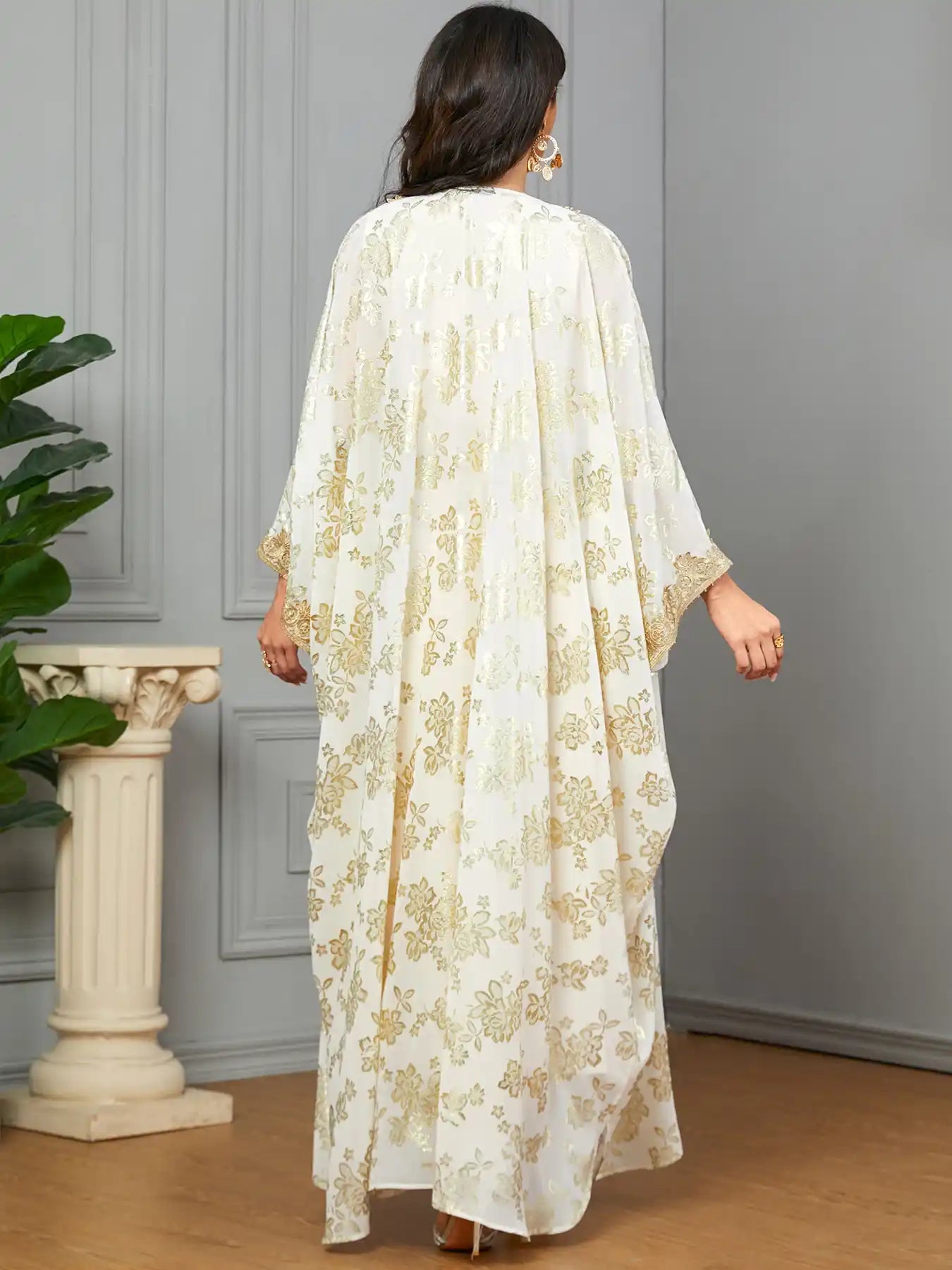 3665 Moroccan Two-piece Cardigan Robe Dubai Dress