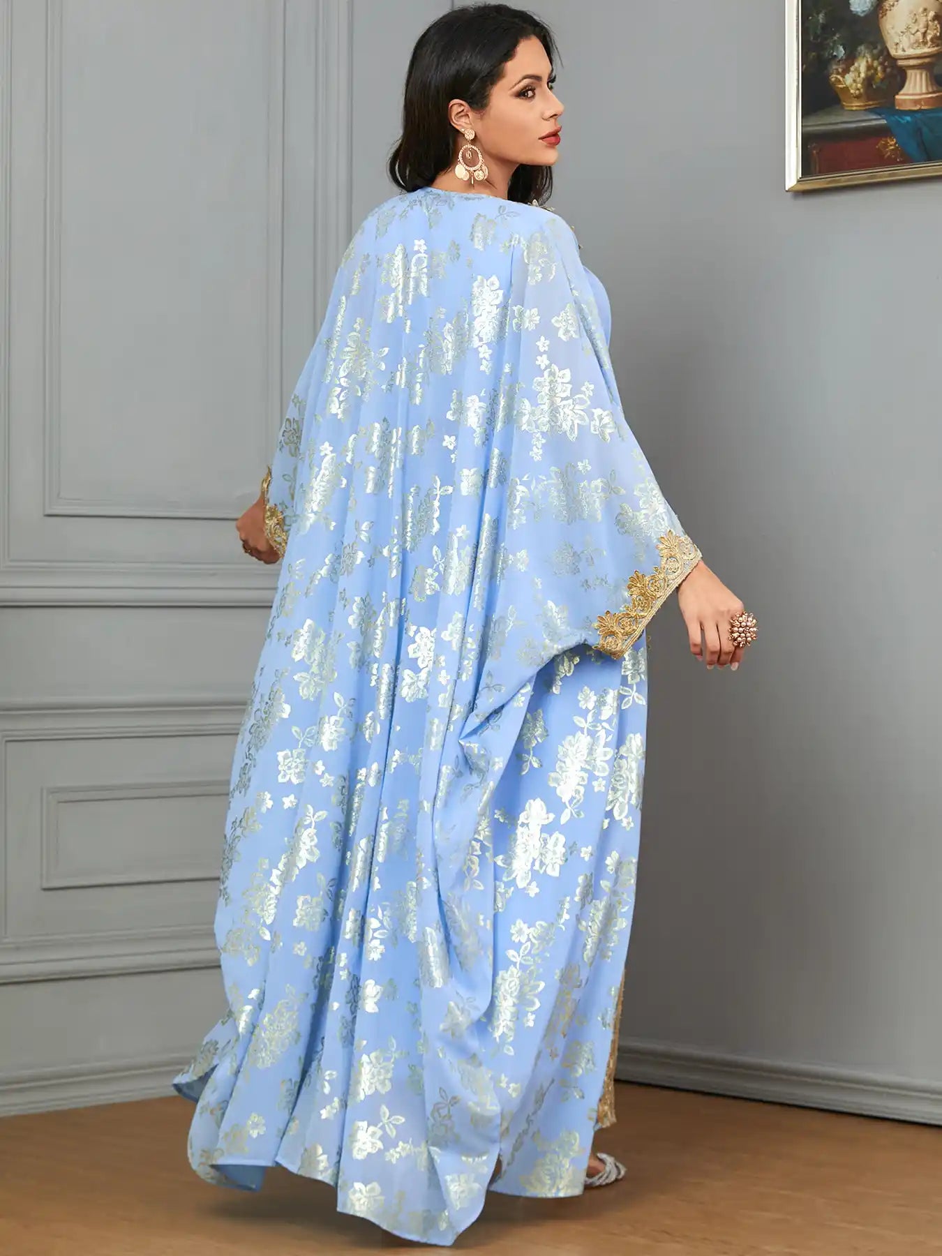 3665 Moroccan Two-piece Cardigan Robe Dubai Dress