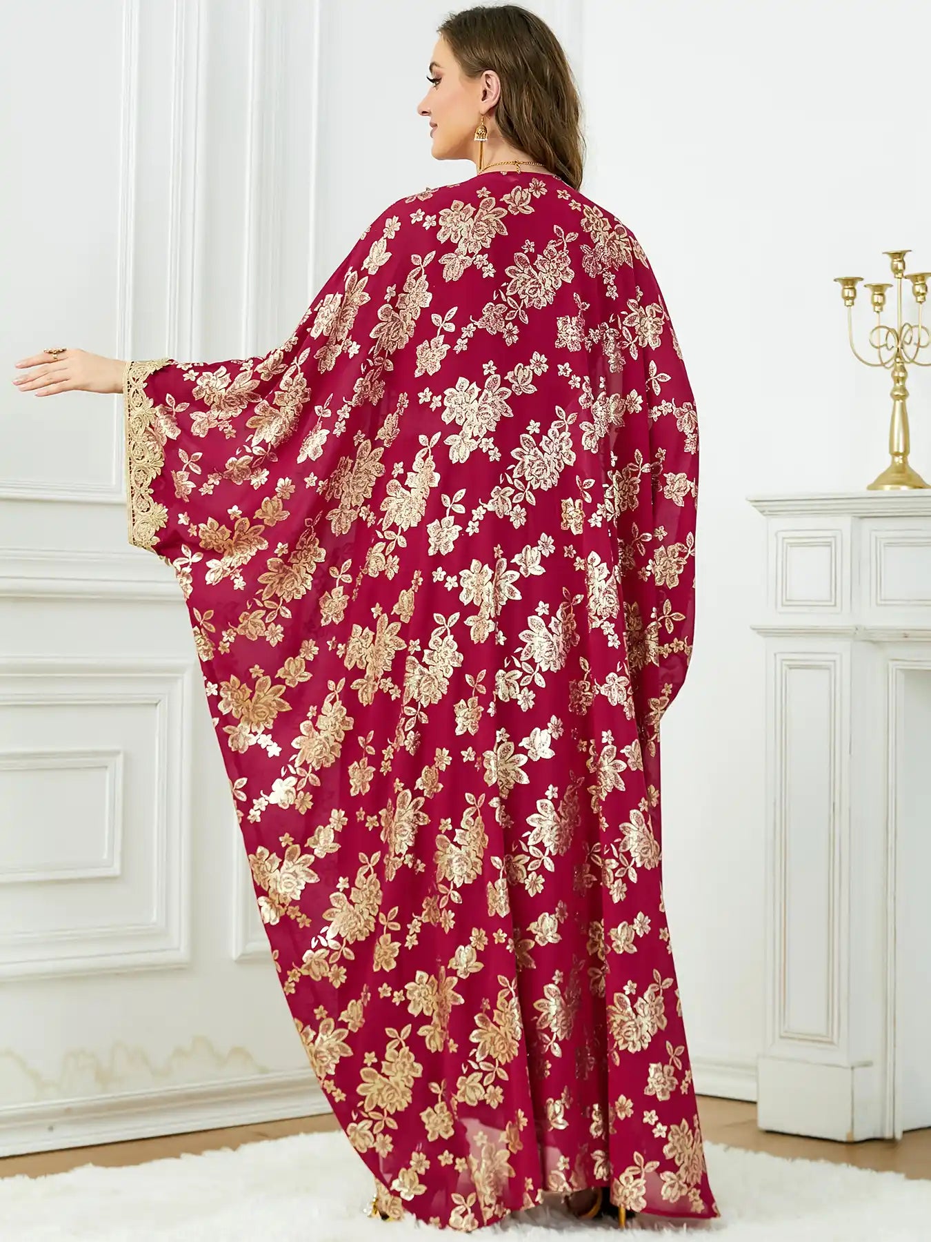 3665 Moroccan Two-piece Cardigan Robe Dubai Dress