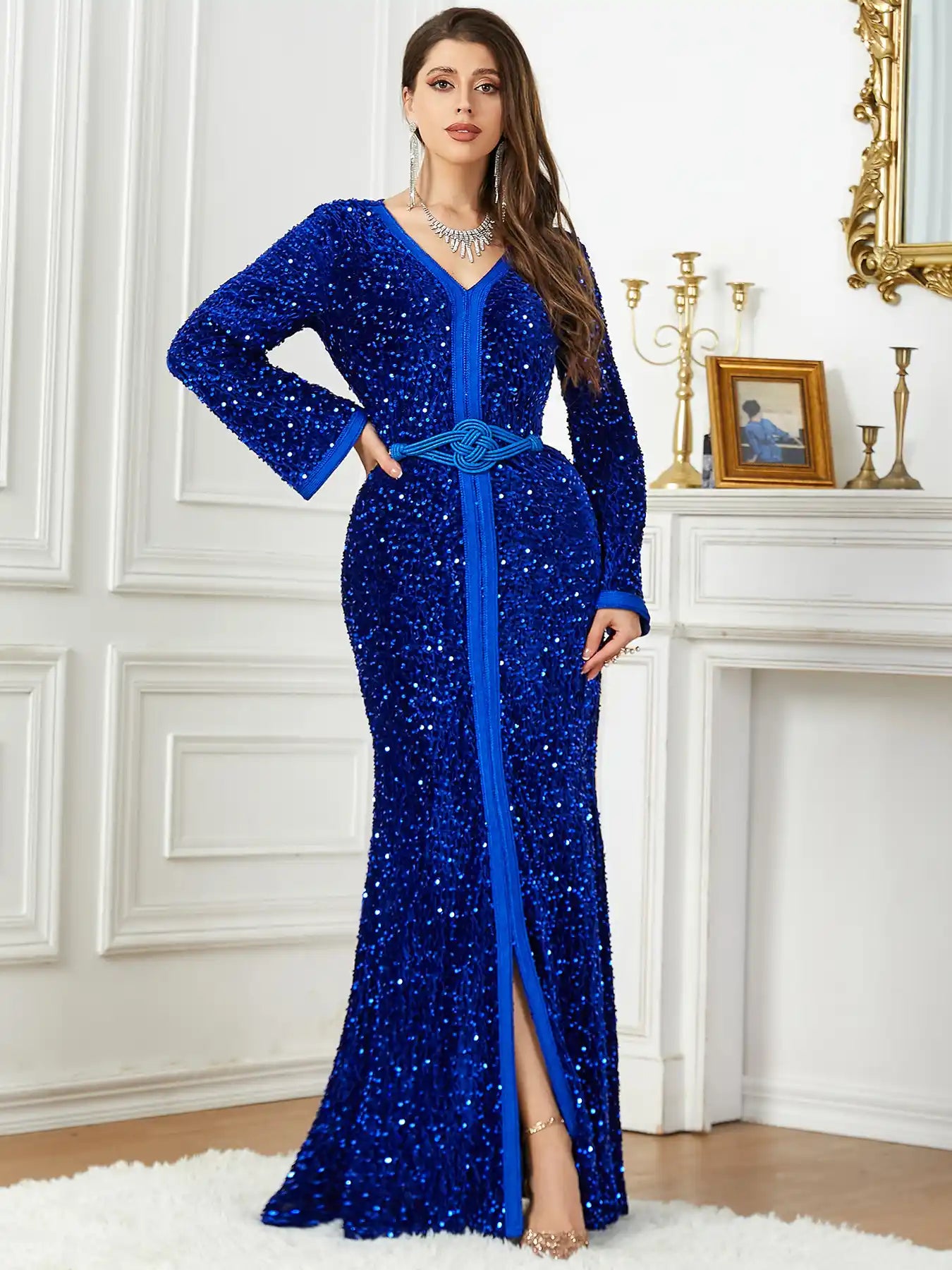 3752 Slim Waist Fishtail Long Skirt Fashion Evening Dress
