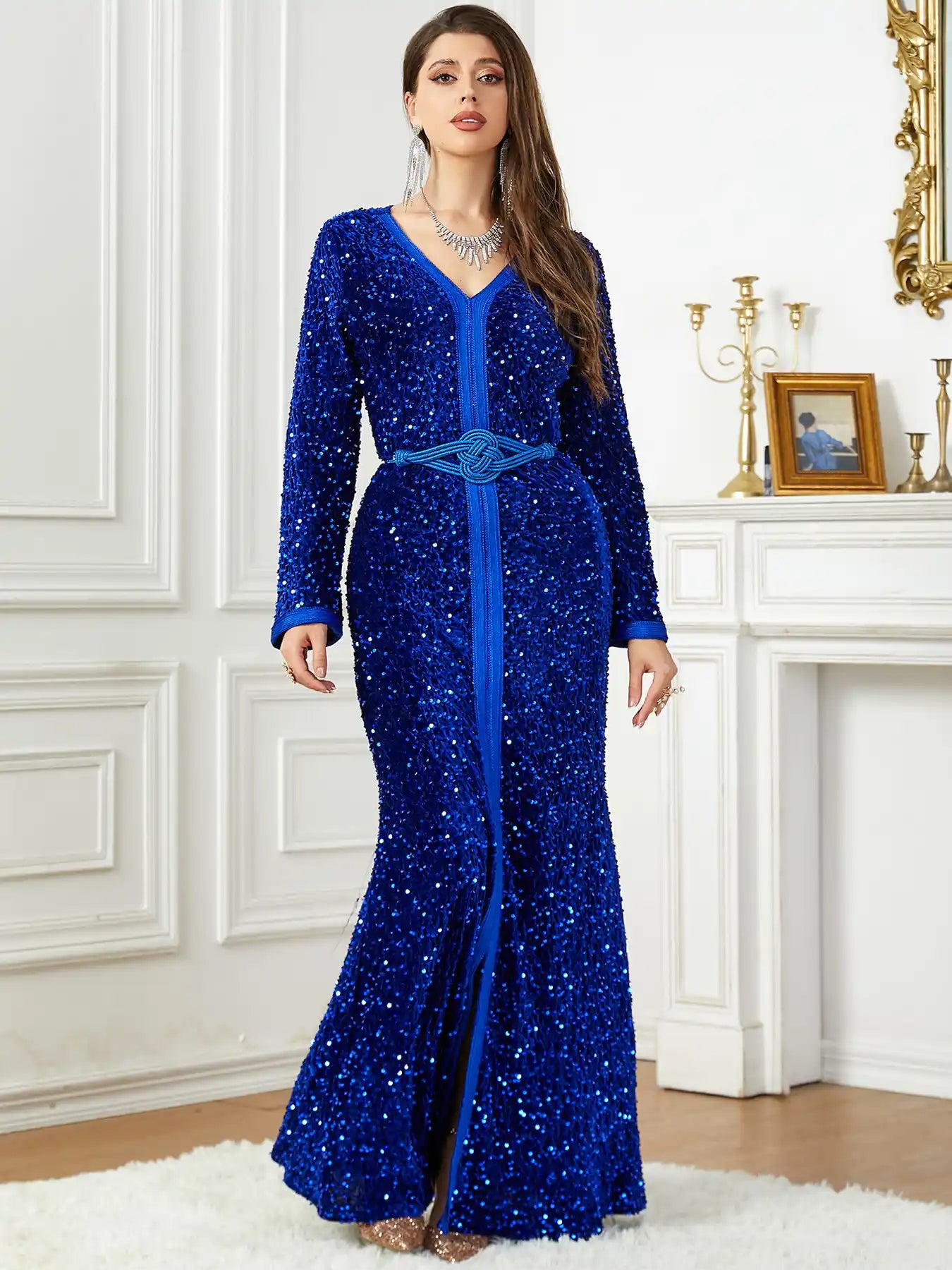 3752 Slim Waist Fishtail Long Skirt Fashion Evening Dress