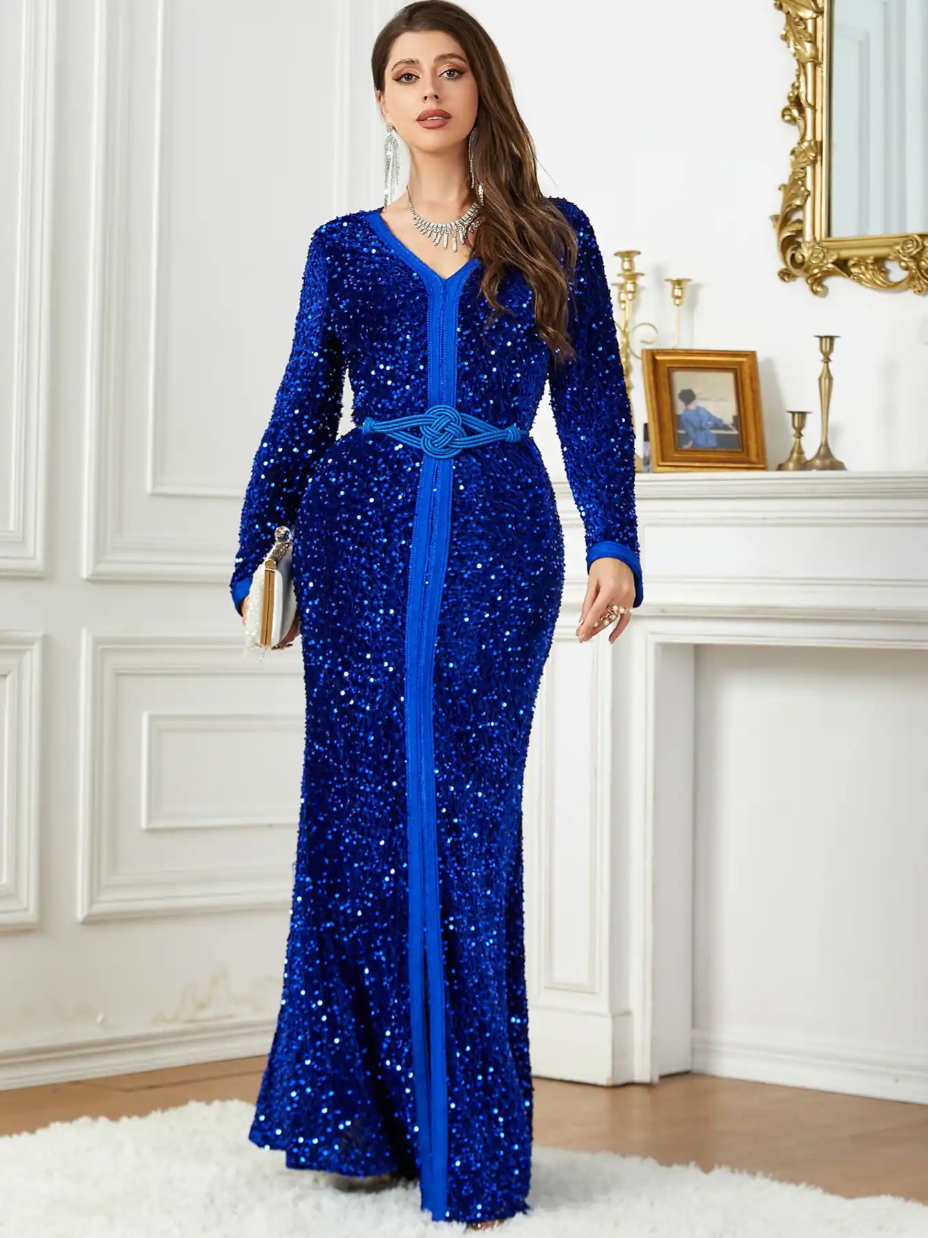 3752 Slim Waist Fishtail Long Skirt Fashion Evening Dress