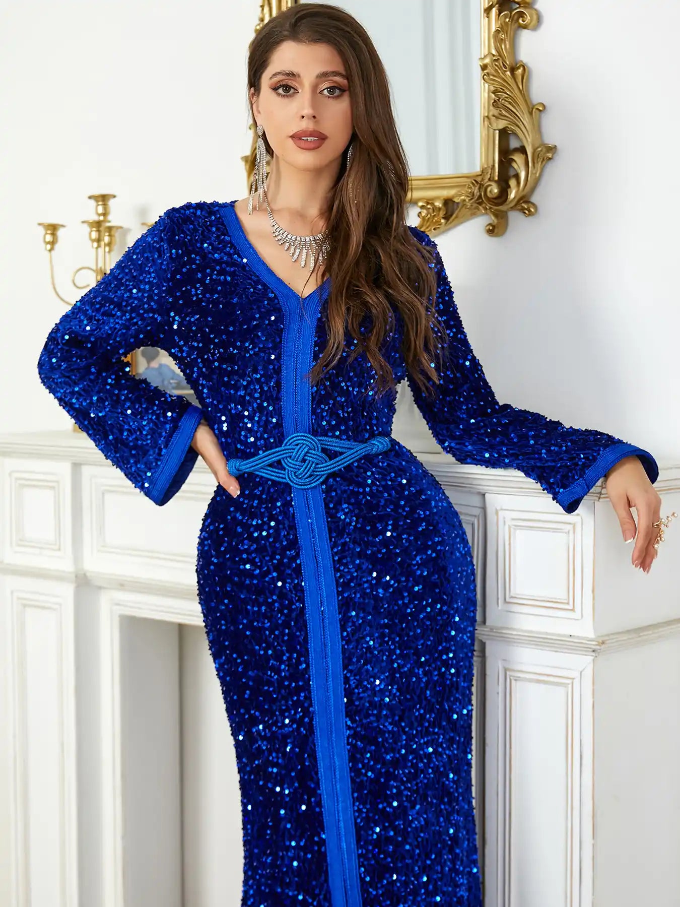 3752 Slim Waist Fishtail Long Skirt Fashion Evening Dress