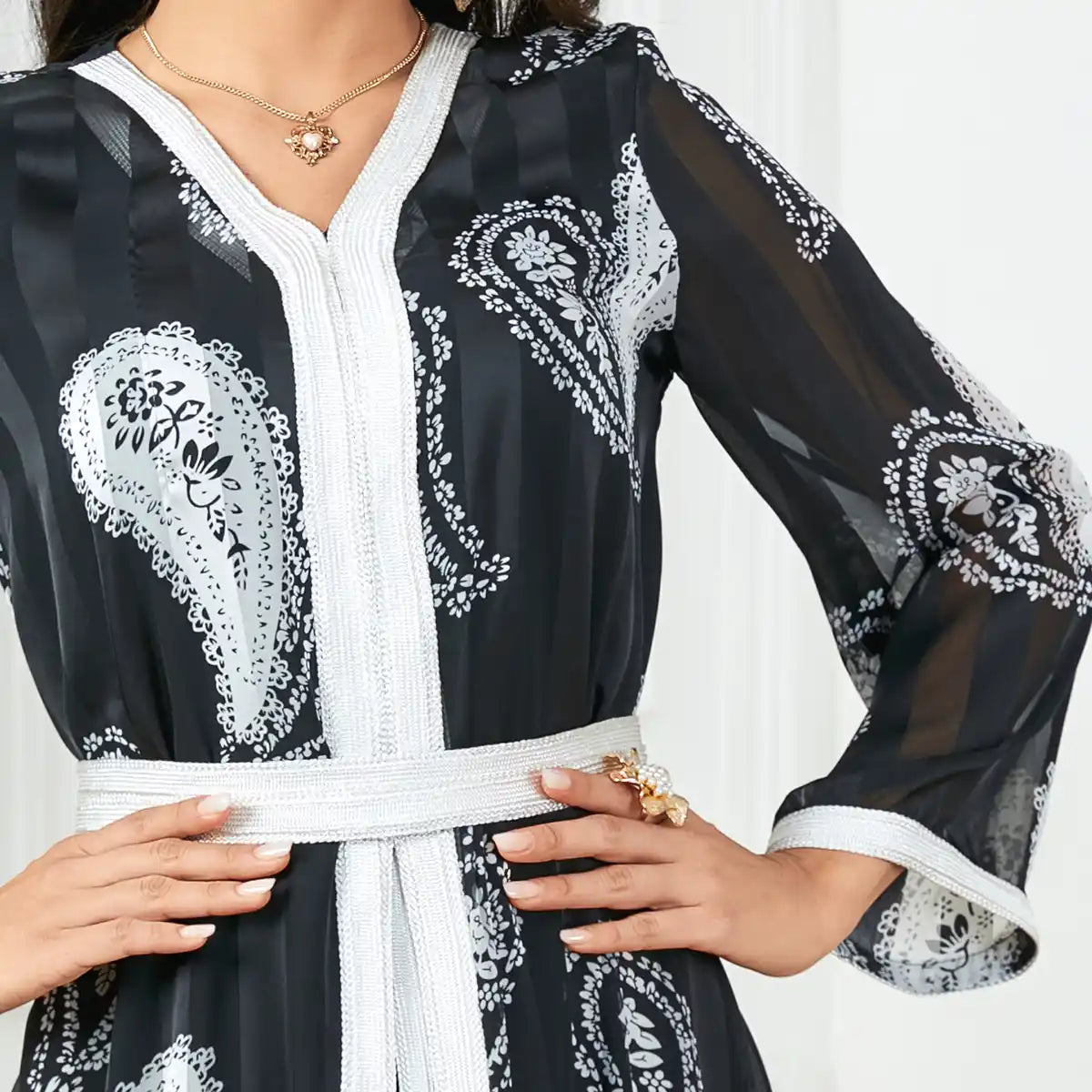 3777 Middle Eastern Robe Casual Two-piece Dress