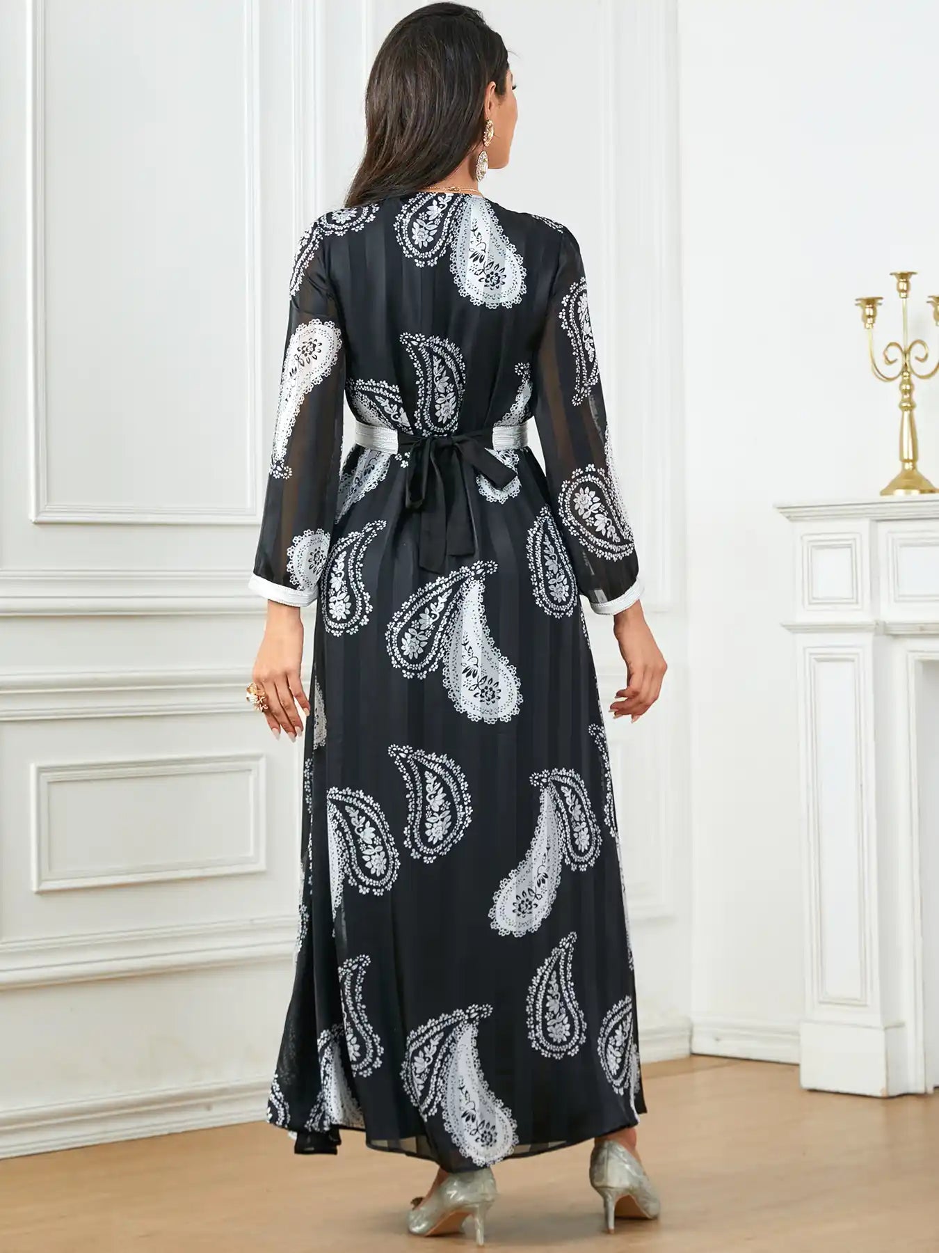3777 Middle Eastern Robe Casual Two-piece Dress