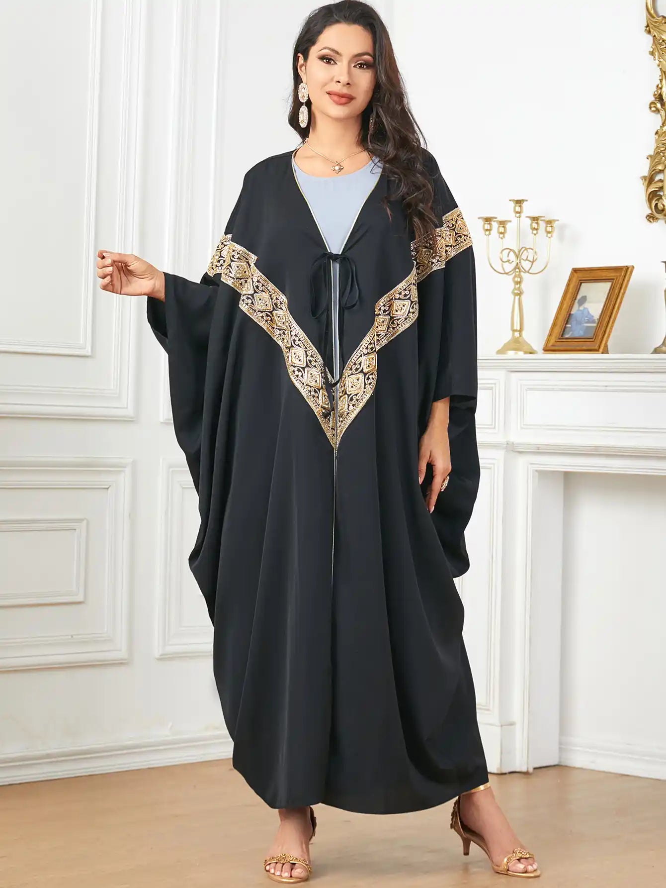 3784 Dubai Loose Muslim Robe Cardigan